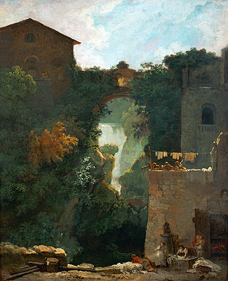 Die Wasserfälle von Tivoli, n.d. von Fragonard | Leinwand-Kunstdruck