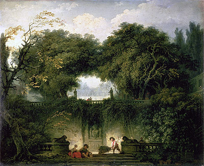 Fragonard | The Small Park (Garden of the Villa d'Este), c.1762/63 | Giclée Canvas Print