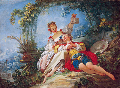Glückliche Liebende, c.1760/65 von Fragonard | Leinwand-Kunstdruck