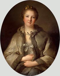 Portrait of a Woman in Grey, n.d. von Jean-Marc Nattier | Leinwand Kunstdruck