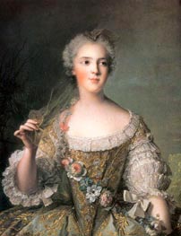 Portrait of Madame Sophie, daughter of Louis XV at Fontevrault, 1748 von Jean-Marc Nattier | Leinwand Kunstdruck