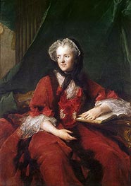 Portrait of Madame Maria Leszczynska, 1748 von Jean-Marc Nattier | Leinwand Kunstdruck