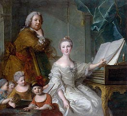 Jean-Marc Nattier and his Family, c.1730/62 by Jean-Marc Nattier | Canvas Print