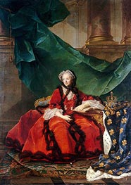 Marie Leczinska, Queen of France, 1748 von Jean-Marc Nattier | Leinwand Kunstdruck