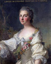 Louise-Henriette-Gabrielle de Lorraine Princess of Turenne and Duchess of Bouillon, 1746 by Jean-Marc Nattier | Canvas Print