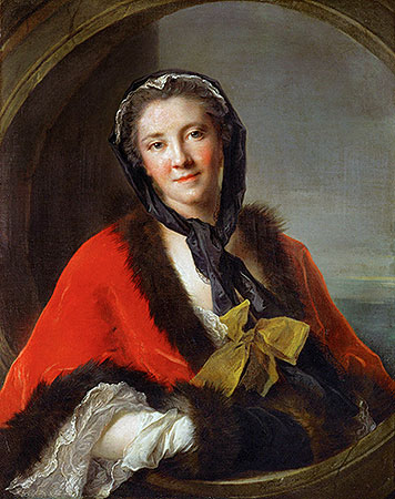 The Countess Tessin Wife of the Swedish Ambassador in Paris, 1741 | Jean-Marc Nattier | Giclée Leinwand Kunstdruck