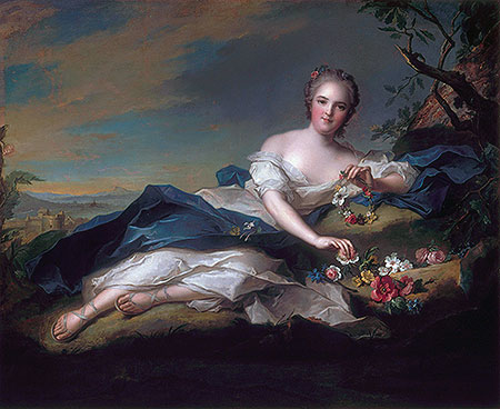Portrait of Henrietta Maria of France as Flora, 1742 | Jean-Marc Nattier | Giclée Leinwand Kunstdruck