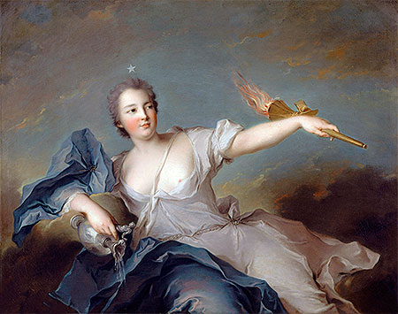 Marie-Anne de Nesle, Marquise of Tournelle, Duchess of Chateauroux, 1740 | Jean-Marc Nattier | Giclée Leinwand Kunstdruck