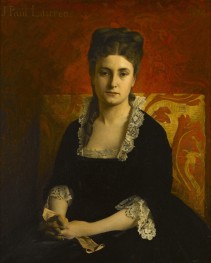 Porträt einer Frau im schwarzen Kleid mit einem Handschuh, 1874 | Jean-Paul Laurens