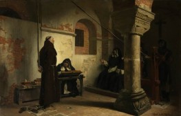 Bernard Délicieux vor dem Inquisitionstribunal, c.1881 von Jean-Paul Laurens | Leinwand-Kunstdruck