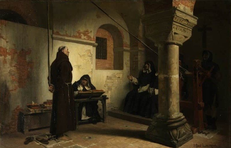 Bernard Délicieux vor dem Inquisitionstribunal, c.1881 | Jean-Paul Laurens | Giclée Leinwand-Kunstdruck