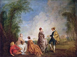 An Embarrasing Proposal | Watteau | Gemälde Reproduktion