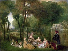 Les Champs Elisees | Watteau | Gemälde Reproduktion