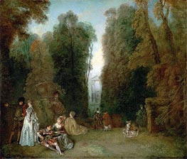 View through the Trees in the Park Pierre Crozat | Watteau | Gemälde Reproduktion