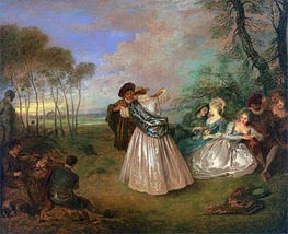 Quadrille (La Contredanse) | Watteau | Gemälde Reproduktion