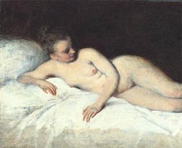 Reclining Nude, c.1713/17 by Watteau | Canvas Print