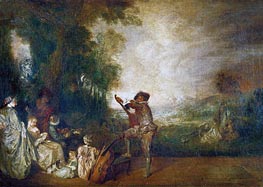 The Concert (The Music Lesson), 1717 by Watteau | Canvas Print