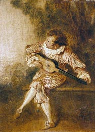 The Serenader (Guitar Player) | Watteau | Painting Reproduction