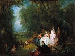 Pastoral Gathering | Watteau | Painting Reproduction