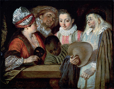 Actors of the Comedie-Francaise, c.1714/15 | Watteau | Giclée Leinwand Kunstdruck