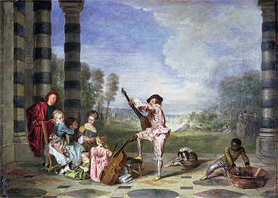 The Music Party (Les charmes de la vie), c.1717/18 | Watteau | Giclée Leinwand Kunstdruck
