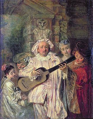 Gilles and his Family (Sous un habit de Mezetin), c.1716 | Watteau | Giclée Canvas Print