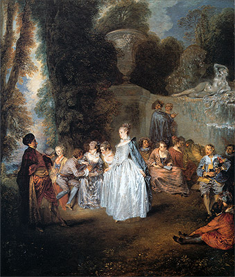 The Venitian Festival, c.1718/19 | Watteau | Giclée Leinwand Kunstdruck