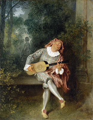 Mezzetin, c.1718/20 | Watteau | Giclée Leinwand Kunstdruck