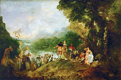Pilgrimage to Cythera, 1717 | Watteau | Giclée Leinwand Kunstdruck