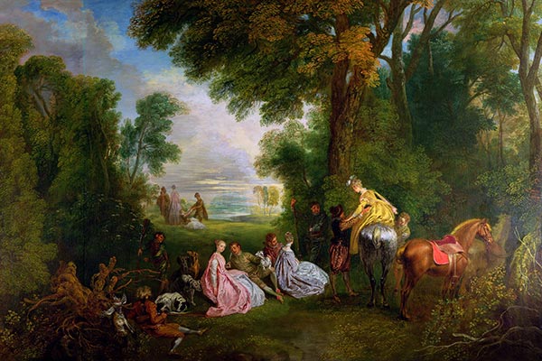 The Halt during the Chase, c.1717/12 | Watteau | Giclée Canvas Print