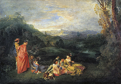 Liebe auf dem Lande (Friedliche Liebe), c.1718/19 | Watteau