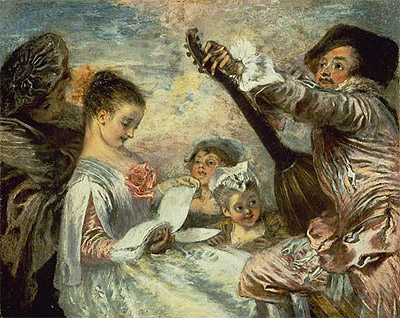 The Music Lesson, c.1717/18 | Watteau | Giclée Canvas Print