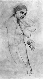 Study for 'Raphael and the Fornarina', undated von Ingres | Papier-Kunstdruck