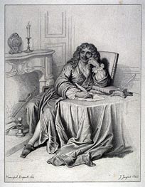 Moliere, 1843 von Ingres | Papier-Kunstdruck