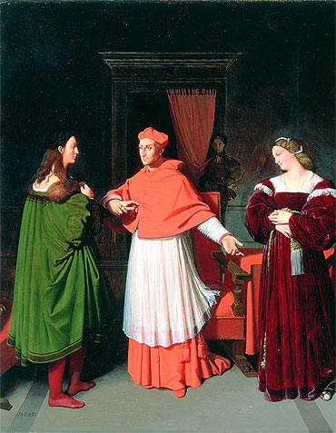 Ingres | The Betrothal of Raphael and the Niece of Cardinal Bibbiena, 1813 | Giclée Canvas Print