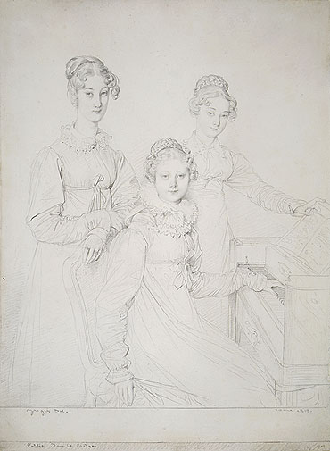 The Kaunitz Sisters (Leopoldine, Caroline and Ferdinandine), 1818 | Ingres | Giclée Papier-Kunstdruck