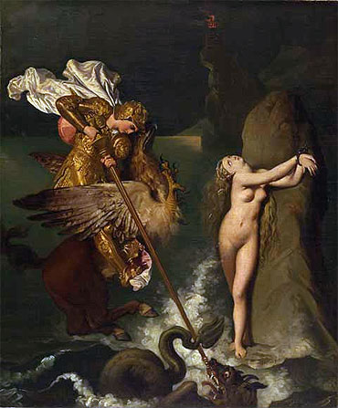 Angelika, gerettet von Ruggiero, c.1819/39 | Ingres