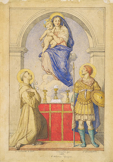 The Virgin and Child Appearing to Saints Anthony of Padua and Leopold of Carinthia, 1855 | Ingres