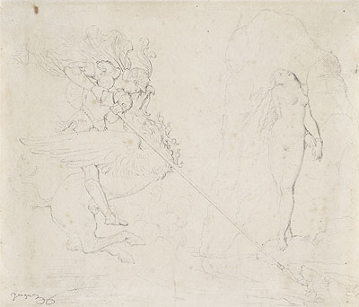 Roger Delivering Angelica, 1818 | Ingres | Giclée Papier-Kunstdruck