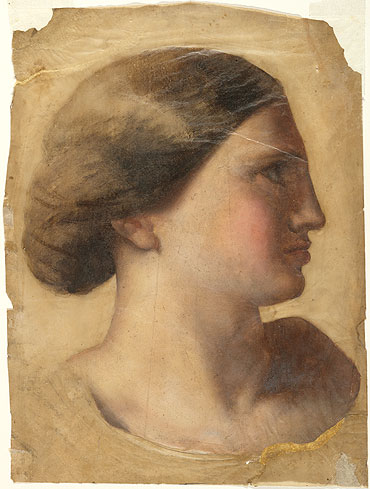 Ingres | Head of a Young Woman, c.1855 | Giclée Paper Print
