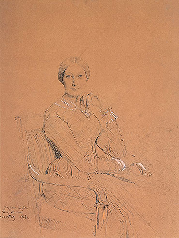 Ingres | Portrait of Madame Victor Mottez (Julie-Colette Odevaere), 1844 | Giclée Papier-Kunstdruck