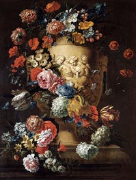 Still Life with a Sculpted Urn | Jean Baptiste Bosschaert | Painting Reproduction