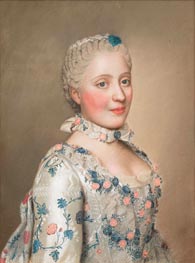 Jean Etienne Liotard | Portrait of Marie Josephe van Saksen dauphine van Frankrijk | Giclée Canvas Print