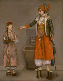 A Frankish Woman and Her Servant, 1750 by Jean Etienne Liotard | Canvas Print
