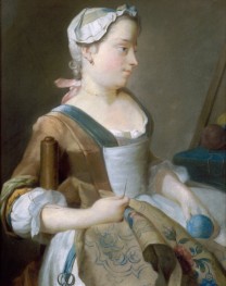 Young Girl Embroidering, n.d. | Jean Etienne Liotard