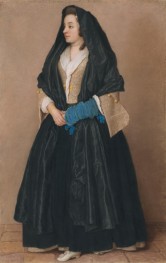 An Elegant Young Woman in Maltese Costume, 1744 by Jean Etienne Liotard | Canvas Print