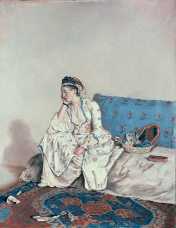 Porträt von Mary Gunning Gräfin von Coventry, 1749 | Jean Etienne Liotard | Giclée Papier-Kunstdruck