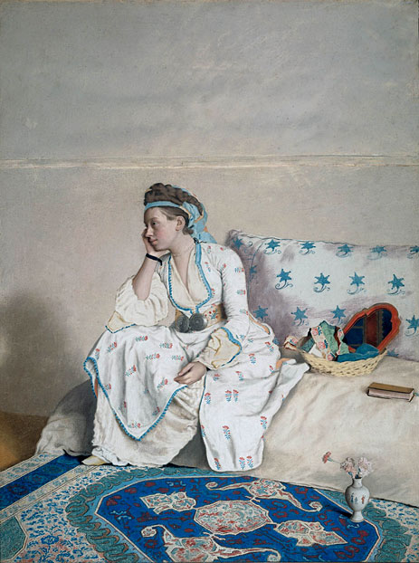 Marie Fargues, die Frau des Malers, c.1752/54 | Jean Etienne Liotard | Giclée Leinwand Kunstdruck