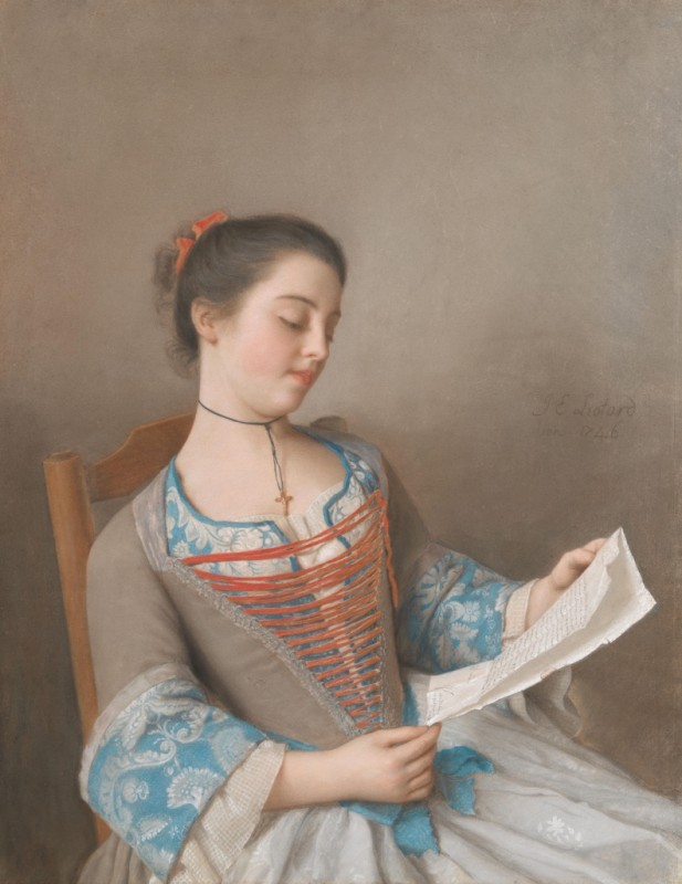 The Artist's Niece, Marianne Lavergne, Known as 'La Liseuse', 1746 | Jean Etienne Liotard | Giclée Canvas Print