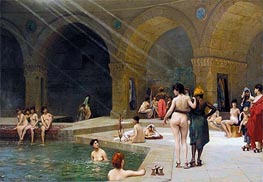 The Grand Bath at Bursa, 1885 by Gerome | Canvas Print